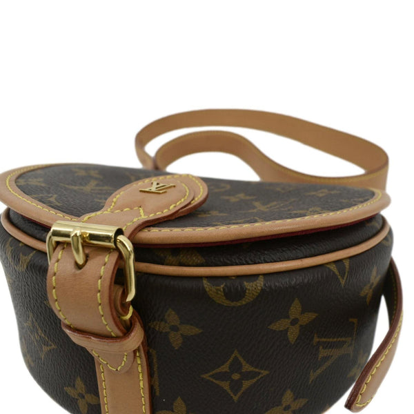 LOUIS VUITTON Tambourin Monogram Canvas Crossbody Bag Brown