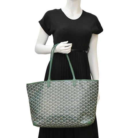 GOYARD Artois MM Canvas Tote Shoulder Bag Green
