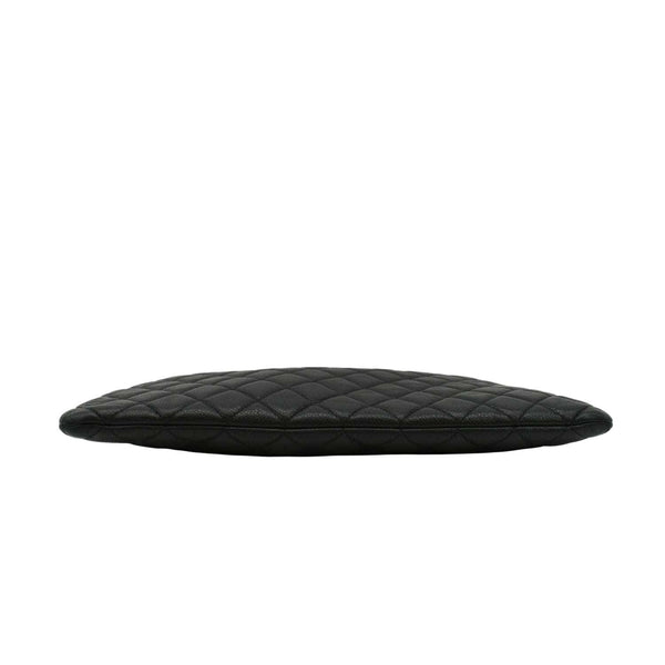CHANEL Classic O-Case Caviar Leather Zip Pouch Black