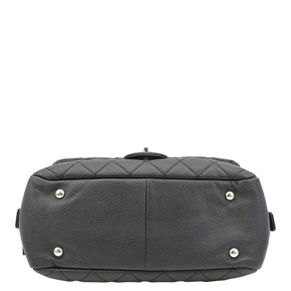 CHANEL Camera Quilted Caviar Leather Shoulder Bag Black