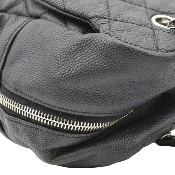 CHANEL Camera Quilted Caviar Leather Shoulder Bag Black