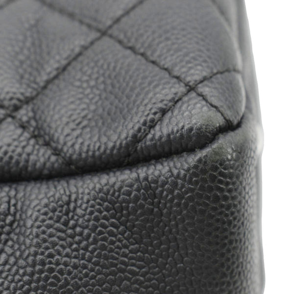 CHANEL Camera Quilted Caviar Leather Shoulder Bag Black