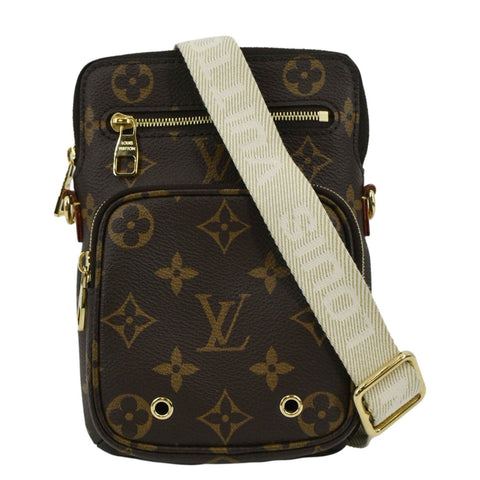 LOUIS VUITTON Utility Phone Sleeve Monogram Canvas Crossbody Bag Brown