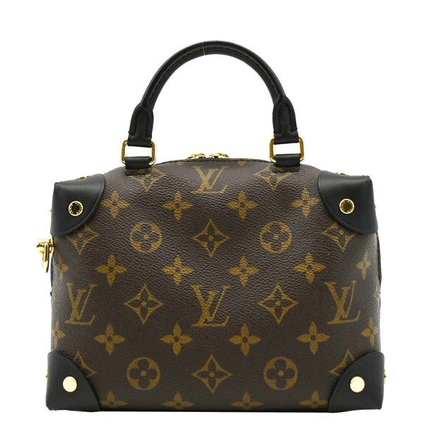 LOUIS VUITTON Petite Malle Souple Monogram Canvas Shoulder Bag Black