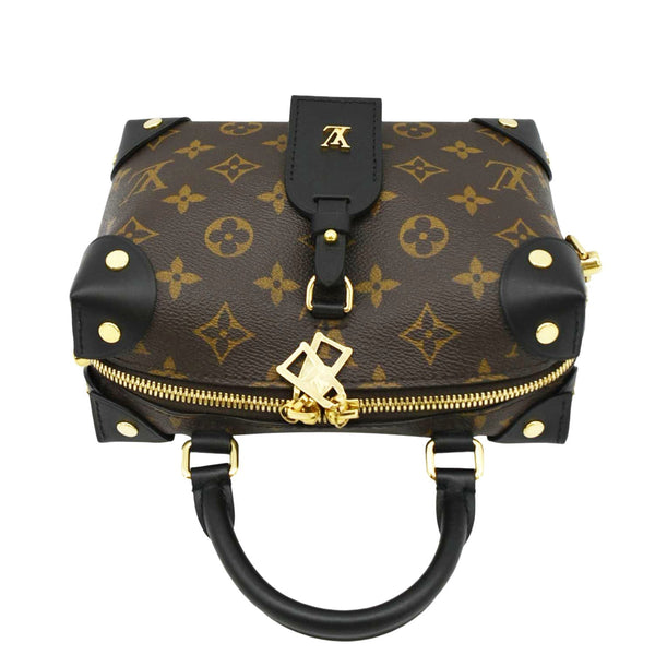LOUIS VUITTON Petite Malle Souple Monogram Canvas Shoulder Bag Black