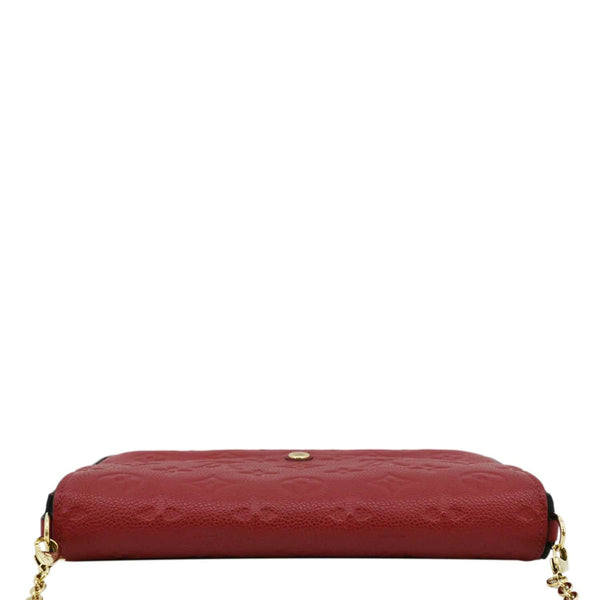 LOUIS VUITTON Felicie Monogram Empreinte Leather Pochette Crossbody Bag Red