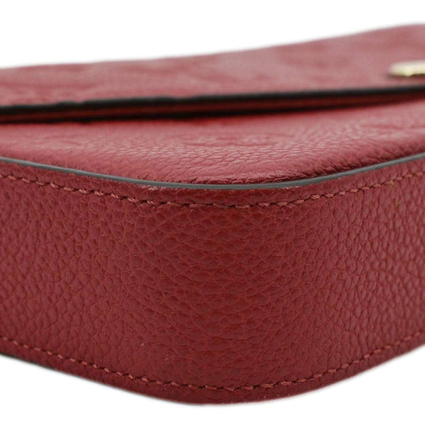 LOUIS VUITTON Felicie Monogram Empreinte Leather Pochette Crossbody Bag Red