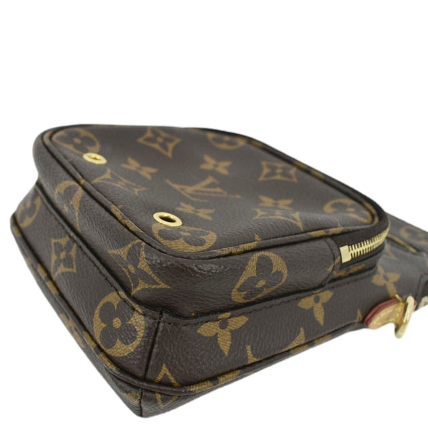 LOUIS VUITTON Utility Phone Sleeve Monogram Canvas Crossbody Bag Brown