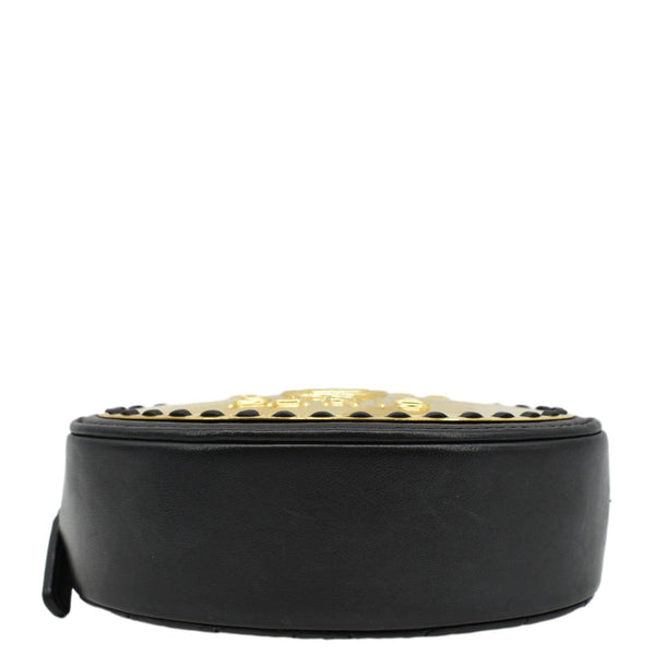 CHANEL Oval CC Leather Vanity Chain Mini Crossbody Clutch Black