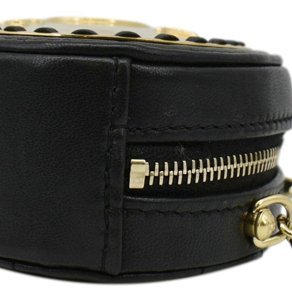 CHANEL Oval CC Leather Vanity Chain Mini Crossbody Clutch Black