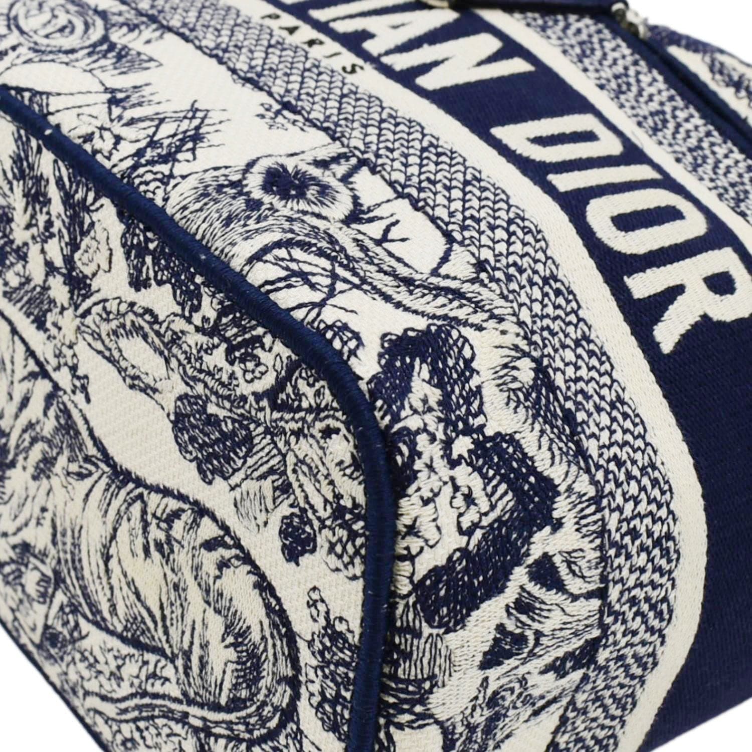 CHRISTIAN DIOR Travel Oblique Embroidery Canvas Vanity Case