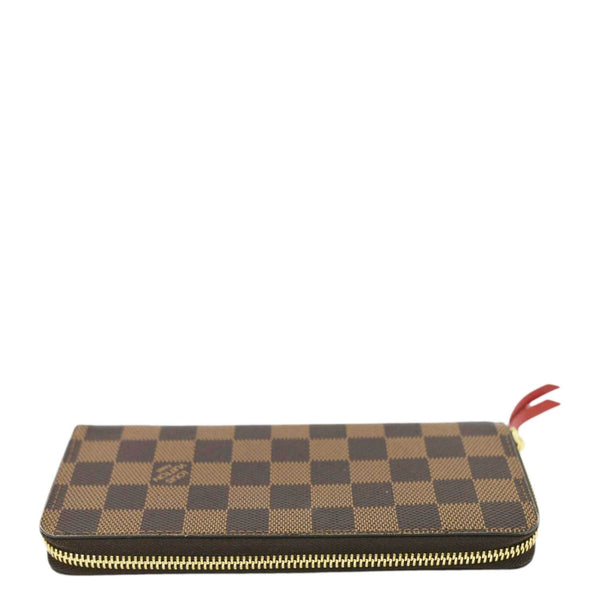 LOUIS VUITTON Clemence Damier Ebene Zippy Wallet Brown