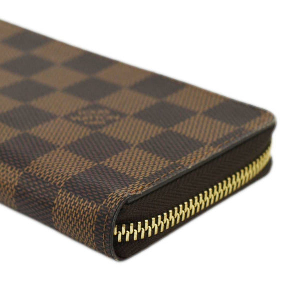 LOUIS VUITTON Clemence Damier Ebene Zippy Wallet Brown