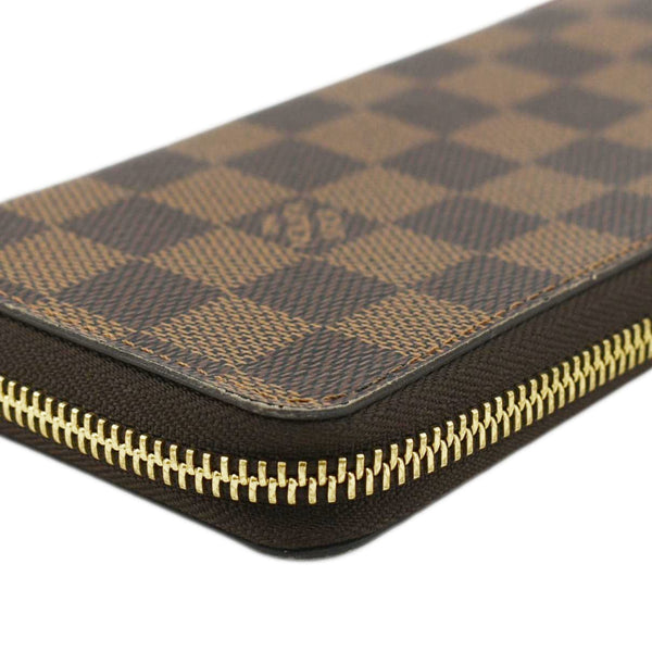 LOUIS VUITTON Clemence Damier Ebene Zippy Wallet Brown