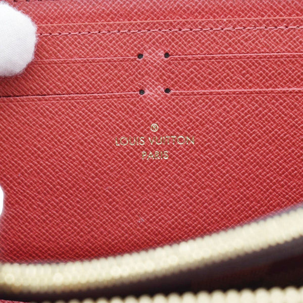 LOUIS VUITTON Clemence Damier Ebene Zippy Wallet Brown