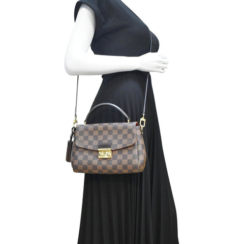 LOUIS VUITTON Croisette Damier Ebene Crossbody Bag Brown