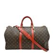 LOUIS VUITTON Keepall 50 Bandouliere Monogram Canvas Travel Bag Red