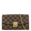 LOUIS VUITTON Croisette Chic Crossbody Chain Wallet Brown with front view