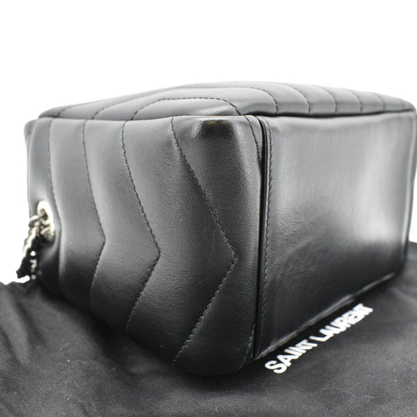 YVES SAINT LAURENT LouLou Bowling Small Quilted Monogram Crossbody Bag Black