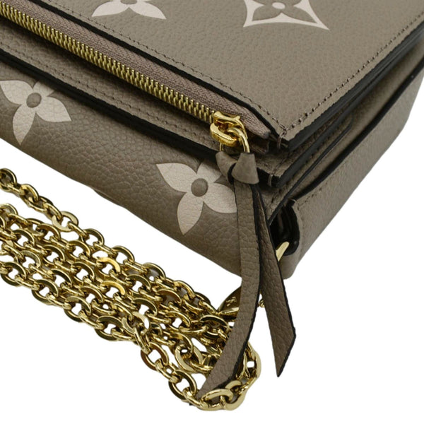 LOUIS VUITTON Felicie Pochette Monogram Empreinte Crossbody Bag Tourterelle/Creme