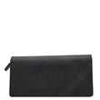 BURBERRY London Check Leather Zip Wallet Black