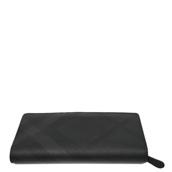BURBERRY London Check Leather Zip Wallet Black