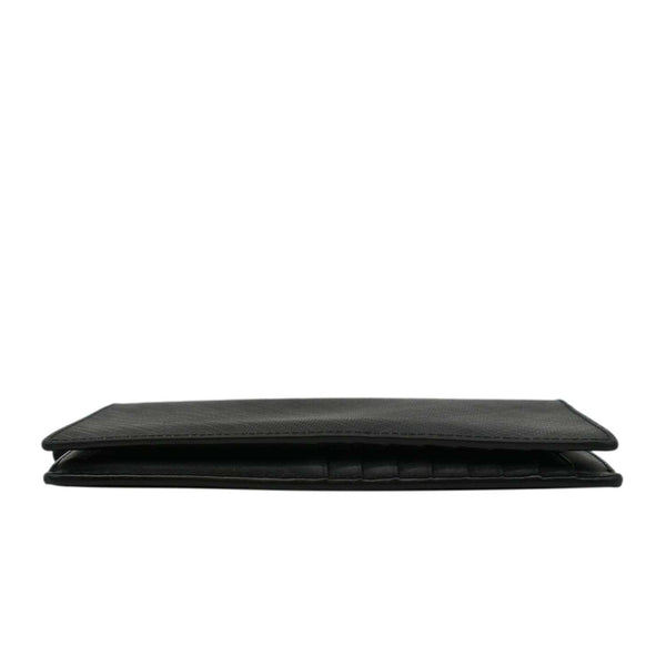 BURBERRY London Check Leather Zip Wallet Black