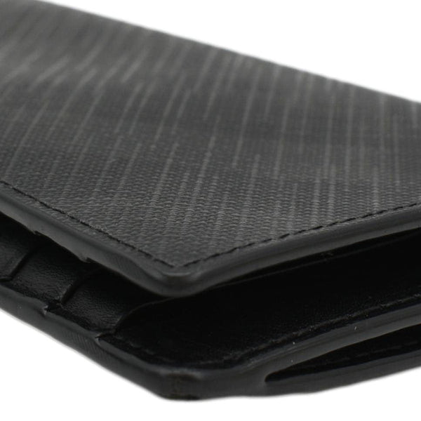 BURBERRY London Check Leather Zip Wallet Black