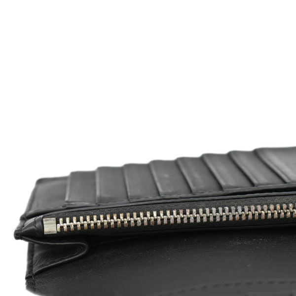 BURBERRY London Check Leather Zip Wallet Black