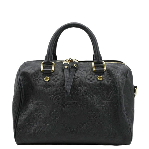 LOUIS VUITTON Speedy Bandouliere 25 Empreinte Leather Shoulder Bag Black