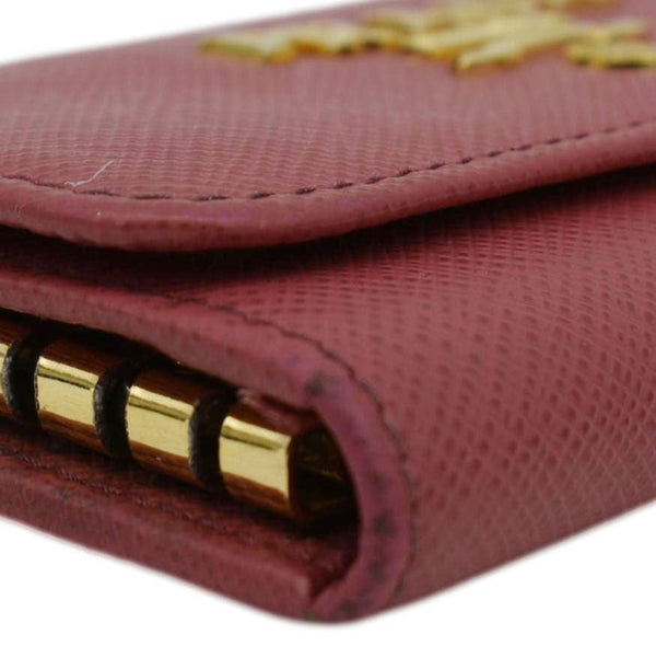PRADA Small Saffiano Leather Key Holder Pink
