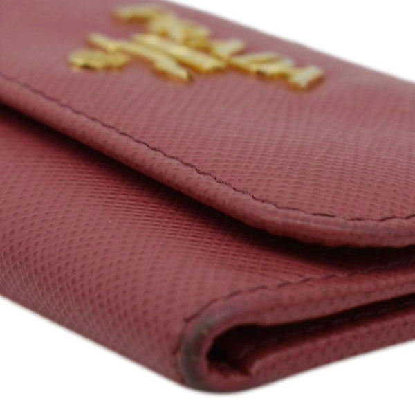 PRADA Small Saffiano Leather Key Holder Pink