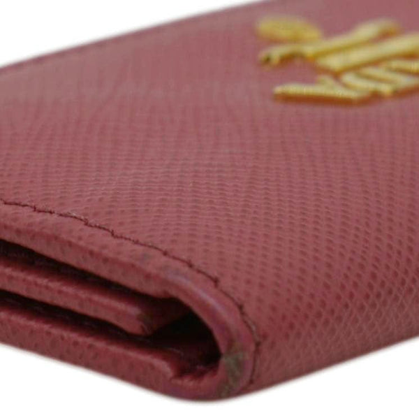 PRADA Small Saffiano Leather Key Holder Pink