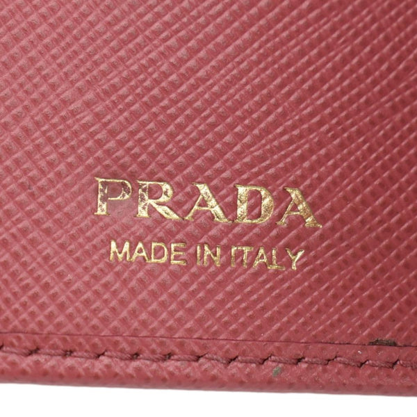PRADA Small Saffiano Leather Key Holder Pink