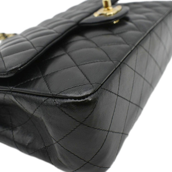 CHANEL Classic Medium Double Flap Quilted Leather Shoulder Bag Black