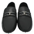 LOUIS VUITTON Hockenheim Moccasin Leather Loafers Black US 10