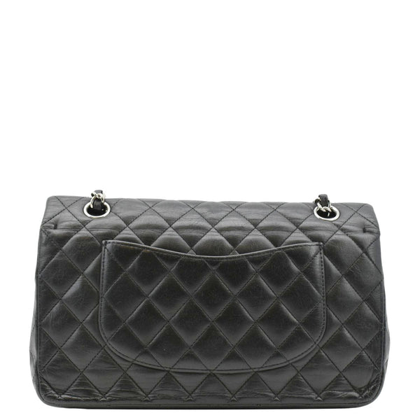 CHANEL Classic Medium Double Flap Quilted Leather Shoulder Bag Black