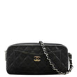 CHANEL Front Pocket  Shoulder Bag Black front side