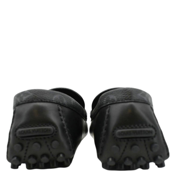 LOUIS VUITTON Hockenheim Moccasin Leather Loafers Black US 10