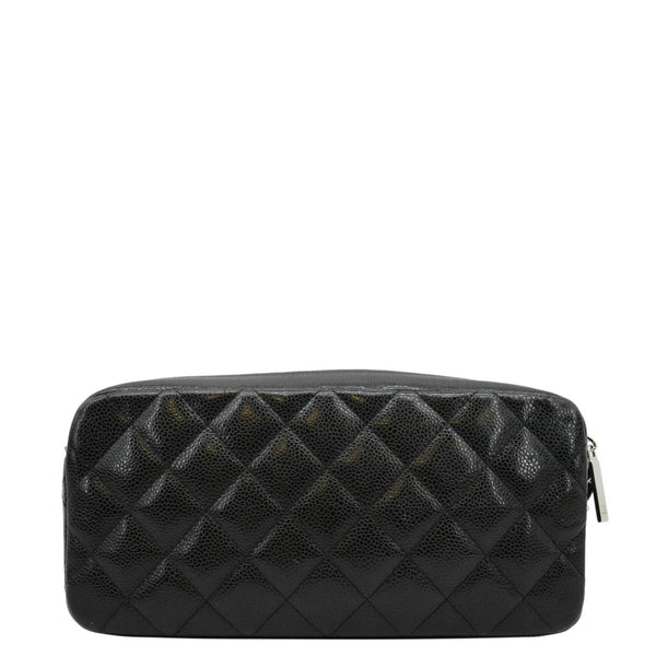 CHANEL Front Pocket  Shoulder Bag Black back look