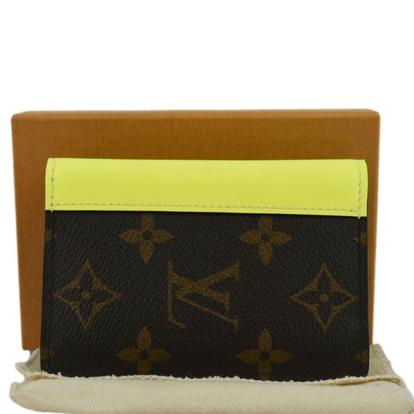 LOUIS VUITTON Pocket Organizer Monogram Canvas Wallet Neon Yellow