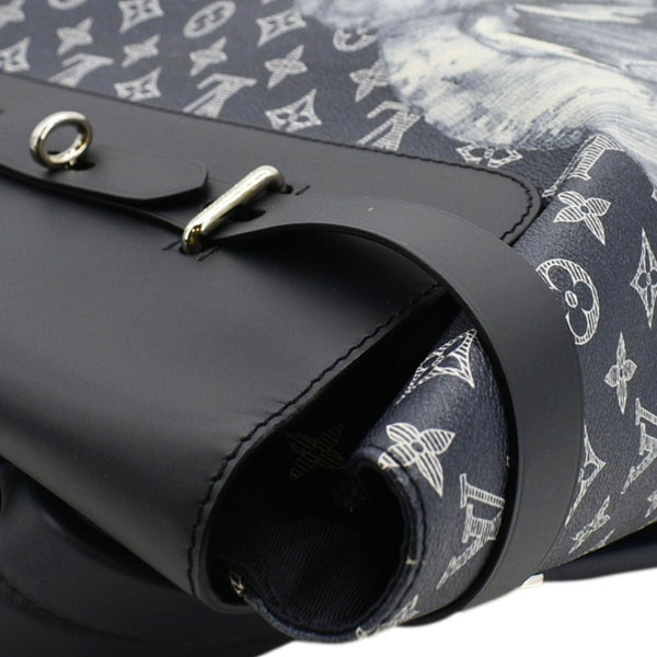 LOUIS VUITTON Steamer Savane Monogram Chapman Canvas Backpack Bag Navy Blue