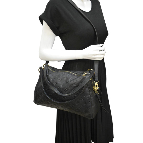 LOUIS VUITTON Ponthieu PM  Empreinte Leather Shoulder Bag Black