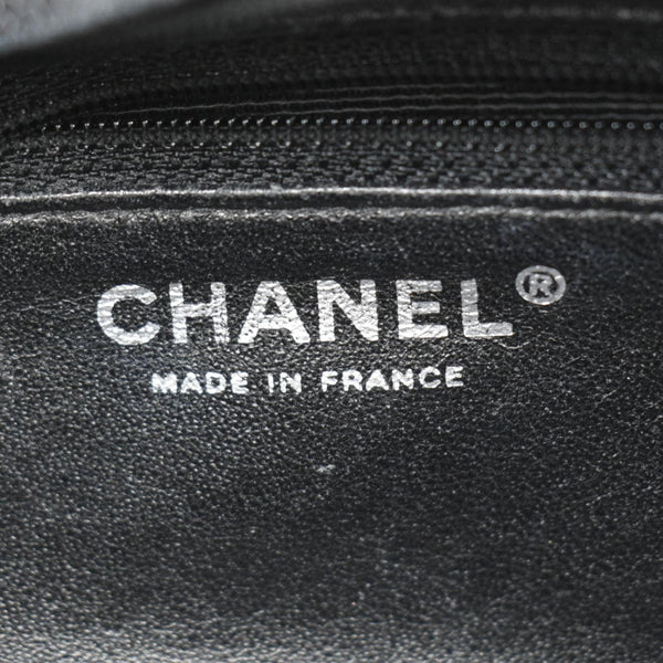 CHANEL Front Pocket Quilted Caviar Leather Chain Shoulder Bag Black