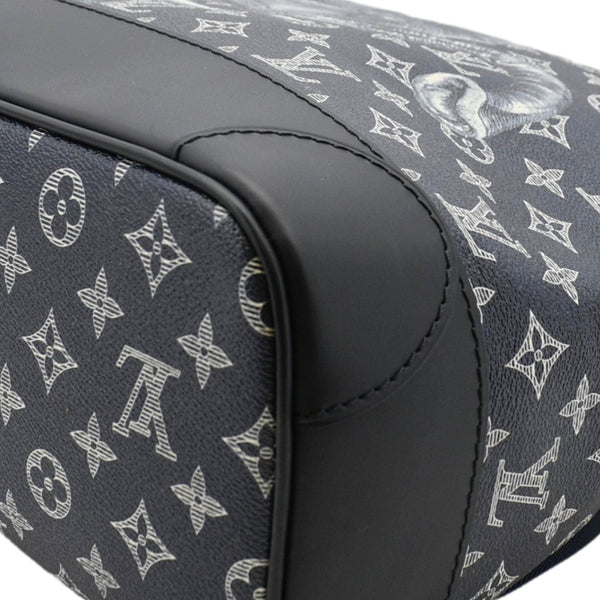 LOUIS VUITTON Steamer Savane Monogram Chapman Canvas Backpack Bag Navy Blue