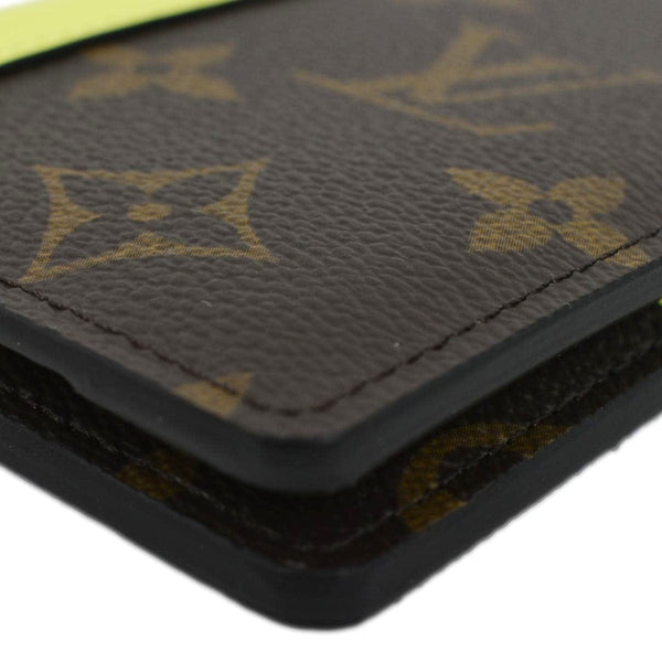 LOUIS VUITTON Pocket Organizer Monogram Canvas Wallet Neon Yellow