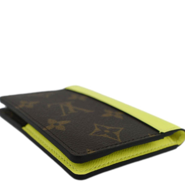 LOUIS VUITTON Pocket Organizer Monogram Canvas Wallet Neon Yellow