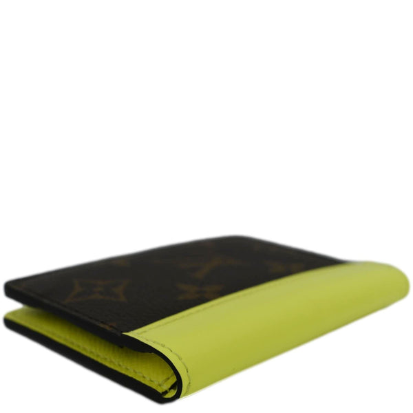 LOUIS VUITTON Pocket Organizer Monogram Canvas Wallet Neon Yellow