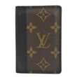LOUIS VUITTON Pocket Organizer Monogram Canvas Wallet Black/Brown