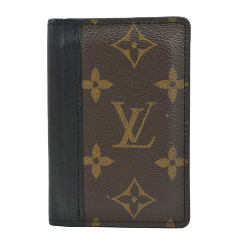 LOUIS VUITTON Pocket Organizer Monogram Canvas Wallet Black/Brown